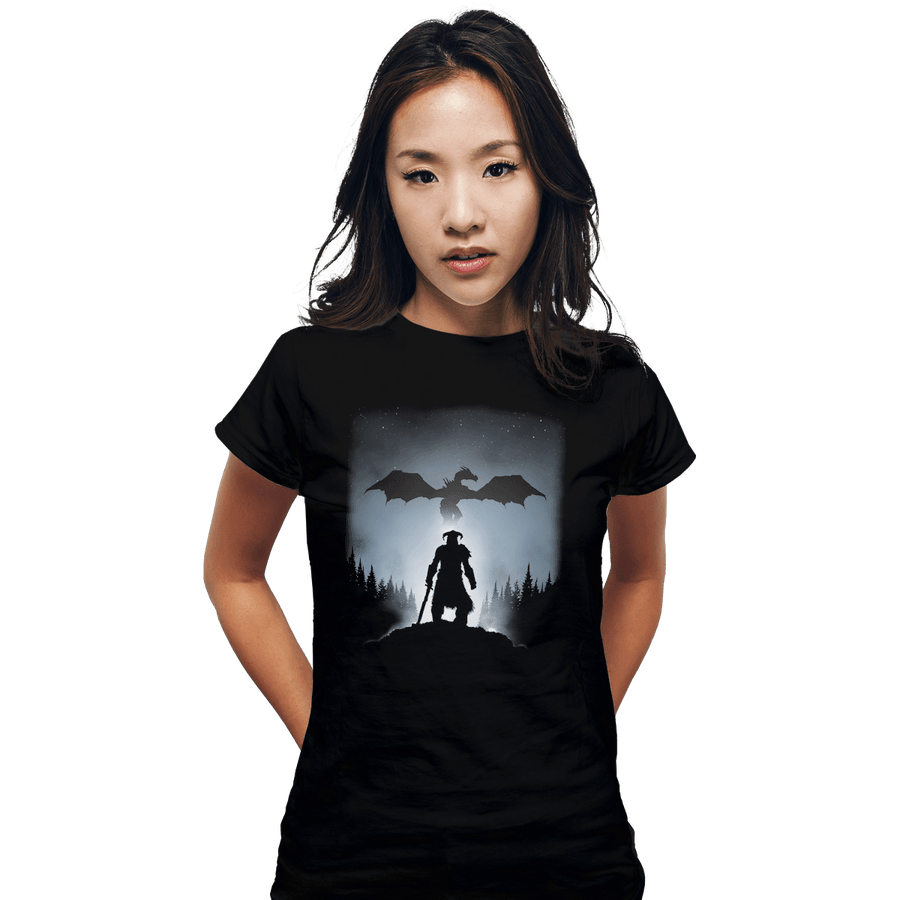 Shirts Fitted Shirts, Woman / Small / Black Skyrim Dragon Hunting