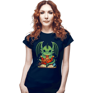 Shirts Fitted Shirts, Woman / Small / Navy Dragon Dice
