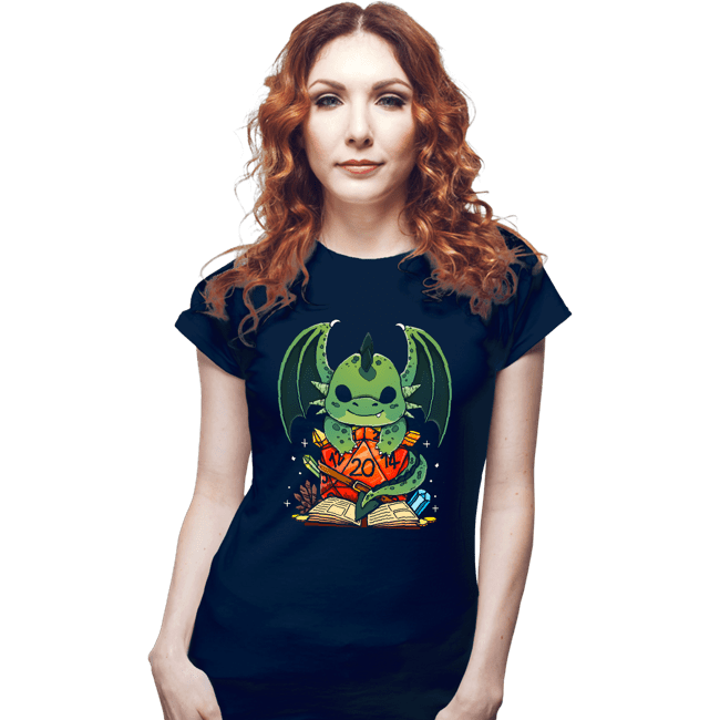 Shirts Fitted Shirts, Woman / Small / Navy Dragon Dice