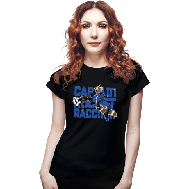Secret_Shirts Fitted Shirts, Woman / Small / Black Captain Rocket Raccoon