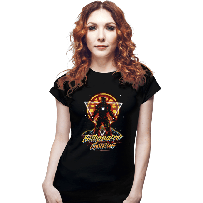 Shirts Fitted Shirts, Woman / Small / Black Retro Billionaire Genius