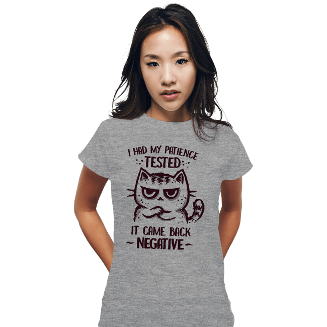 Daily_Deal_Shirts Fitted Shirts, Woman / Small / Sports Grey Patience Tested