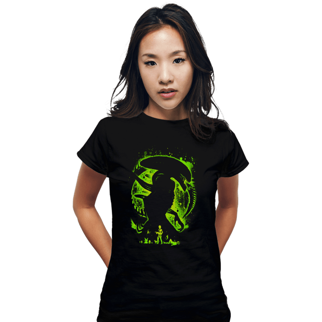 Daily_Deal_Shirts Fitted Shirts, Woman / Small / Black Alien's Nightmare