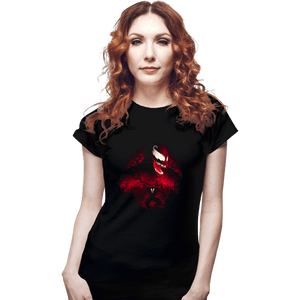 Daily_Deal_Shirts Fitted Shirts, Woman / Small / Black Red Symbiote