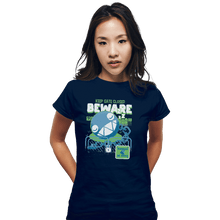 Load image into Gallery viewer, Shirts Fitted Shirts, Woman / Small / Navy Beware Of Chomp Chomp
