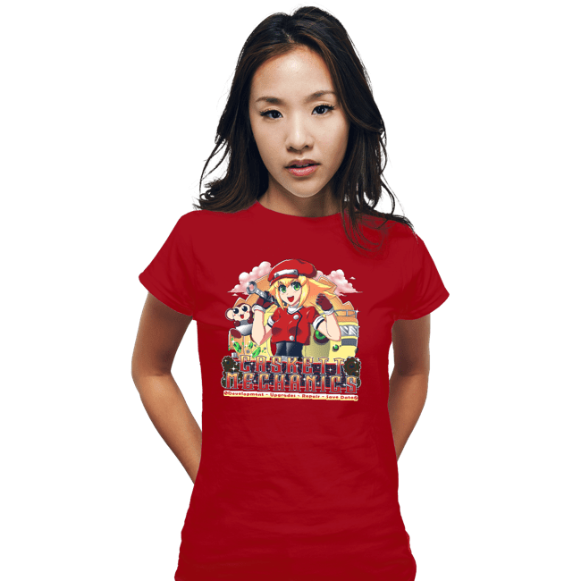 Shirts Fitted Shirts, Woman / Small / Red Casket Mechanics