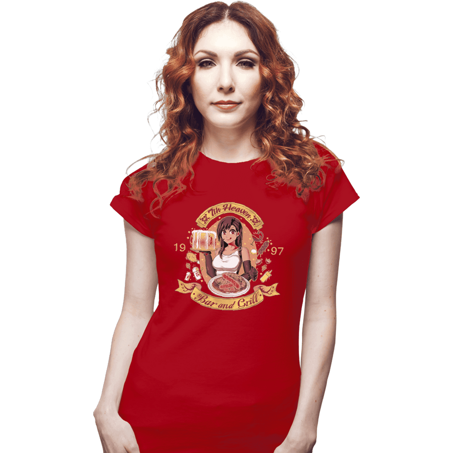 Shirts Fitted Shirts, Woman / Small / Red 7th Heaven Bar And Grill