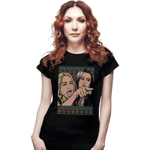 Load image into Gallery viewer, Shirts Fitted Shirts, Woman / Small / Black Yelling At A Cat Sweater
