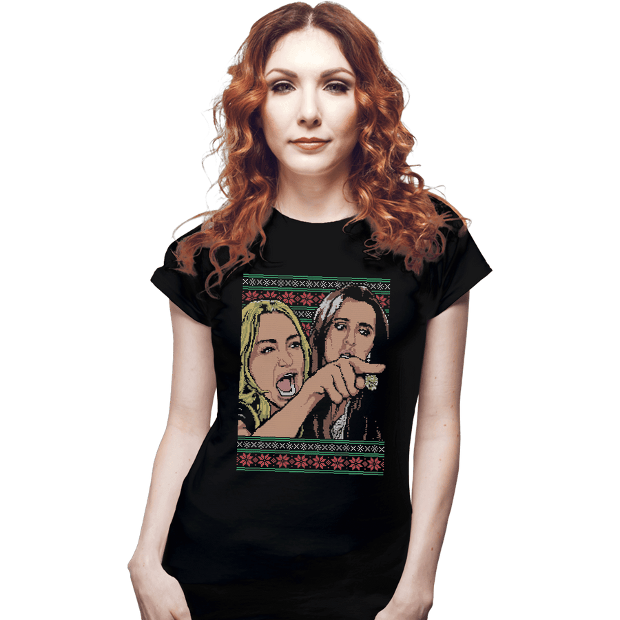 Shirts Fitted Shirts, Woman / Small / Black Yelling At A Cat Sweater