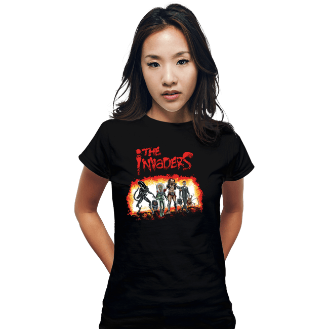 Shirts Fitted Shirts, Woman / Small / Black Invaders