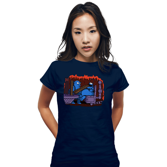 Daily_Deal_Shirts Fitted Shirts, Woman / Small / Navy Cookie Hell