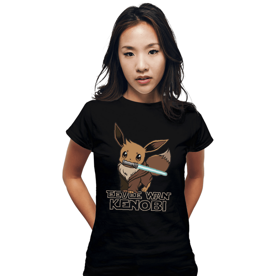 Shirts Fitted Shirts, Woman / Small / Black Eevee Wan Kenobi