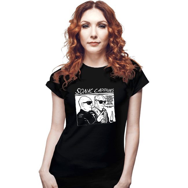 Daily_Deal_Shirts Fitted Shirts, Woman / Small / Black Sonic Captains