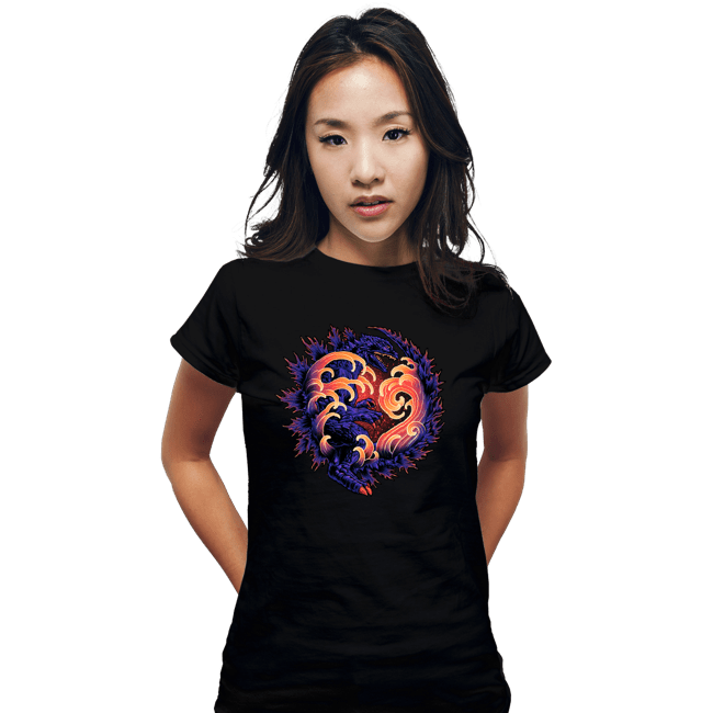 Daily_Deal_Shirts Fitted Shirts, Woman / Small / Black Wave Of Destruction