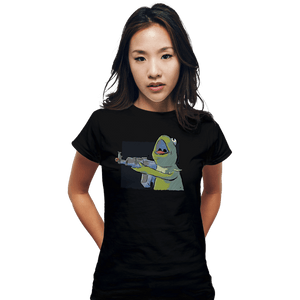 Shirts Fitted Shirts, Woman / Small / Black Frog Gun