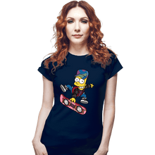Load image into Gallery viewer, Daily_Deal_Shirts Fitted Shirts, Woman / Small / Navy Bart To The Future

