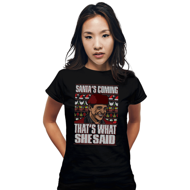 Shirts Fitted Shirts, Woman / Small / Black Santa's Coming