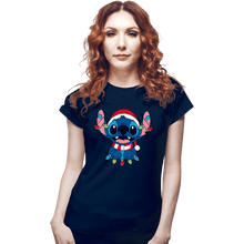 Load image into Gallery viewer, Secret_Shirts Fitted Shirts, Woman / Small / Navy Ohana Christmas Holiday

