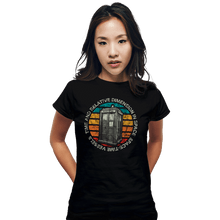 Load image into Gallery viewer, Shirts Fitted Shirts, Woman / Small / Black Retro Tardis Sun
