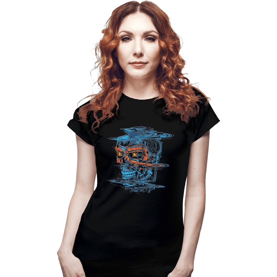 Shirts Fitted Shirts, Woman / Small / Black Glitchy Future