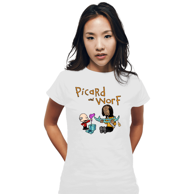 Daily_Deal_Shirts Fitted Shirts, Woman / Small / White Picard And Worf