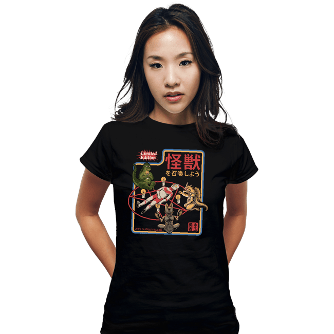 Secret_Shirts Fitted Shirts, Woman / Small / Black Lets Summon Kaiju