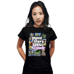 Daily_Deal_Shirts Fitted Shirts, Woman / Small / Black Grand Theft Floreda