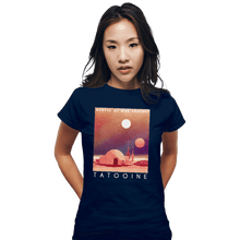 Load image into Gallery viewer, Shirts Fitted Shirts, Woman / Small / Navy Visit Tatooine
