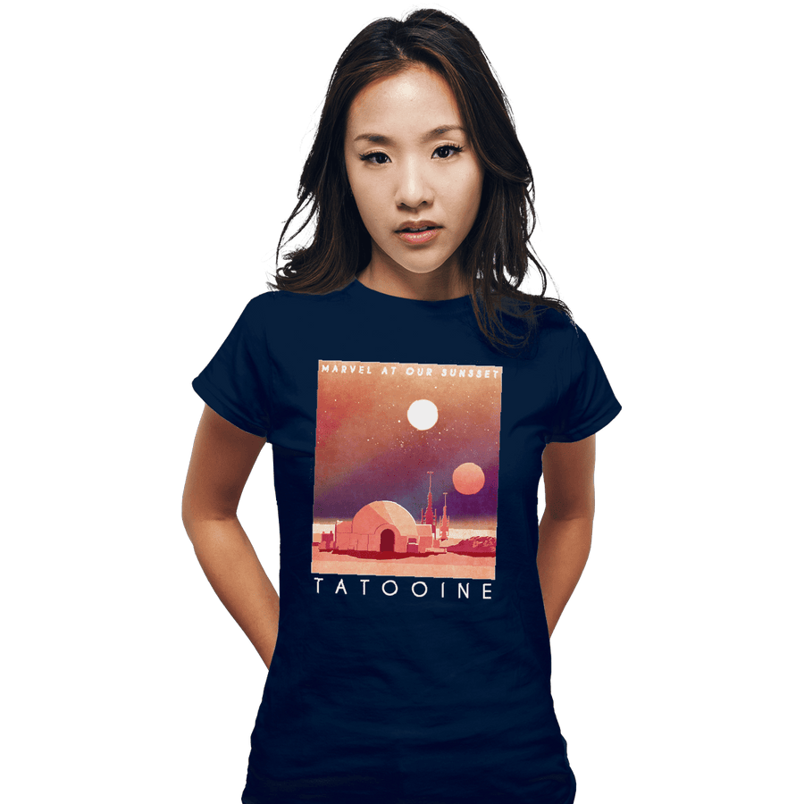 Shirts Fitted Shirts, Woman / Small / Navy Visit Tatooine