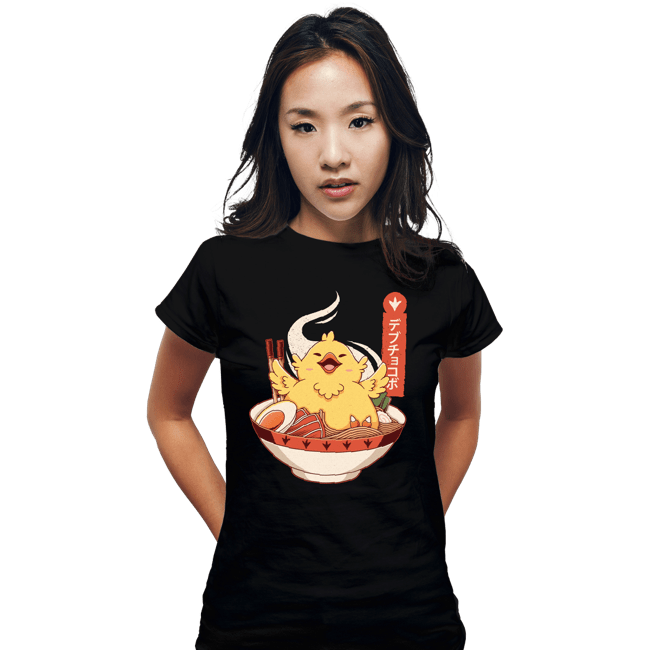 Shirts Fitted Shirts, Woman / Small / Black Fat Chocobo Ramen
