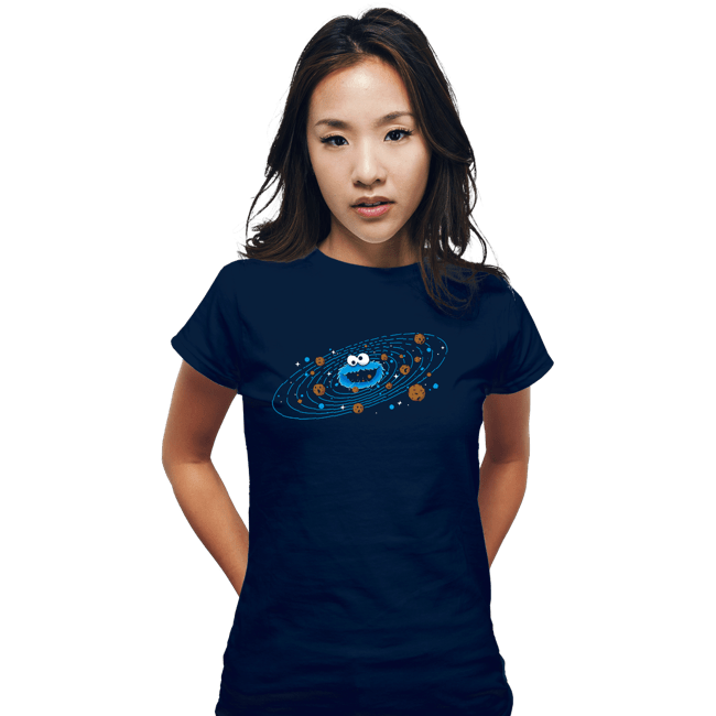 Daily_Deal_Shirts Fitted Shirts, Woman / Small / Navy Cookie Orbit