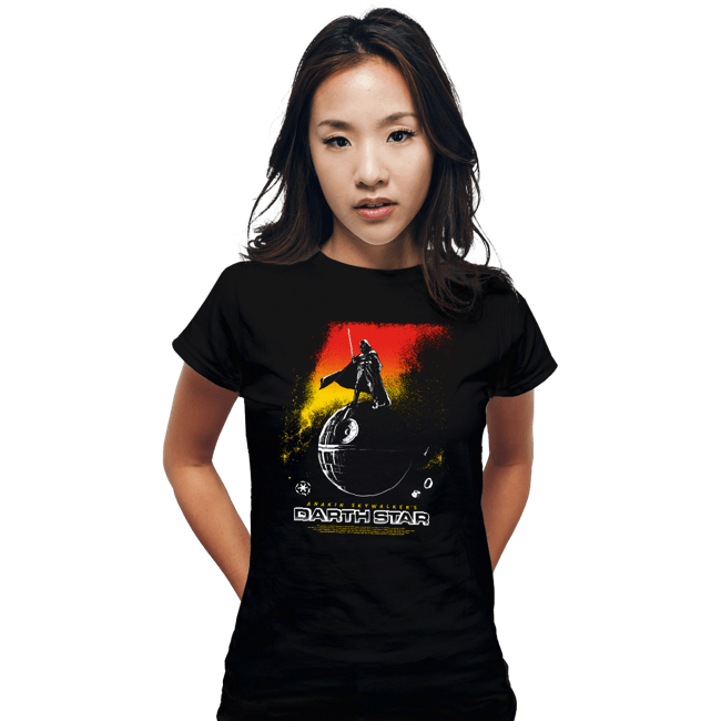 Daily_Deal_Shirts Fitted Shirts, Woman / Small / Black Darth Star