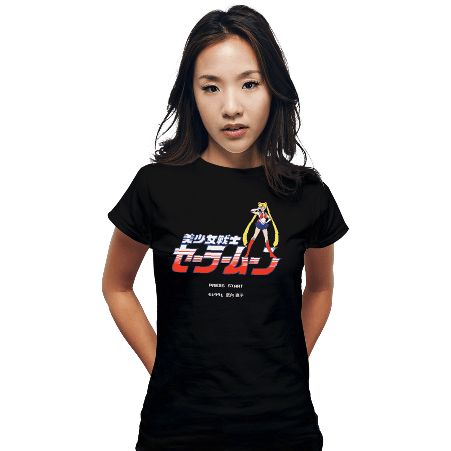Shirts Fitted Shirts, Woman / Small / Black Sailor Pixels