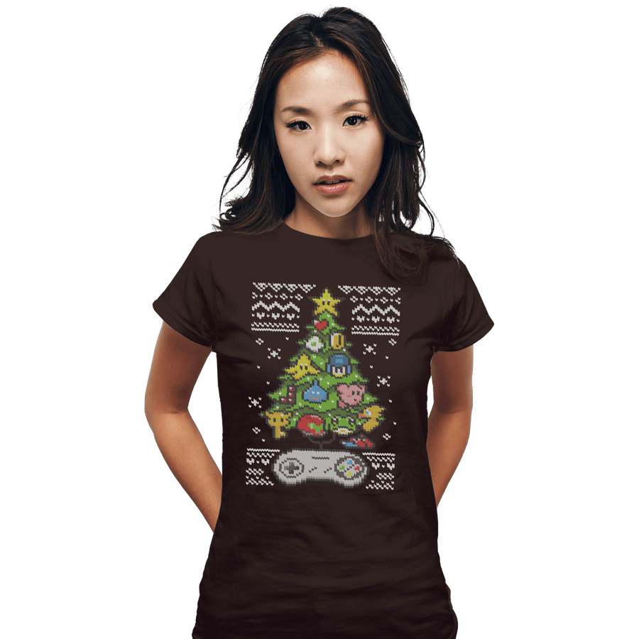 Shirts Fitted Shirts, Woman / Small / Black A Classic Gamers Christmas