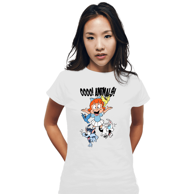 Shirts Fitted Shirts, Woman / Small / White Elmyra Loves Animals