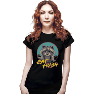 Shirts Fitted Shirts, Woman / Small / Black Eat Trash