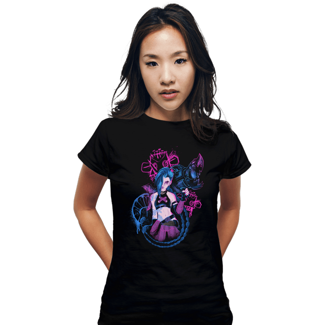Daily_Deal_Shirts Fitted Shirts, Woman / Small / Black Jinx!