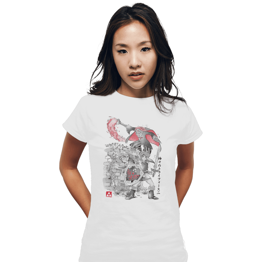 Shirts Fitted Shirts, Woman / Small / White Between Worlds Sumi-e