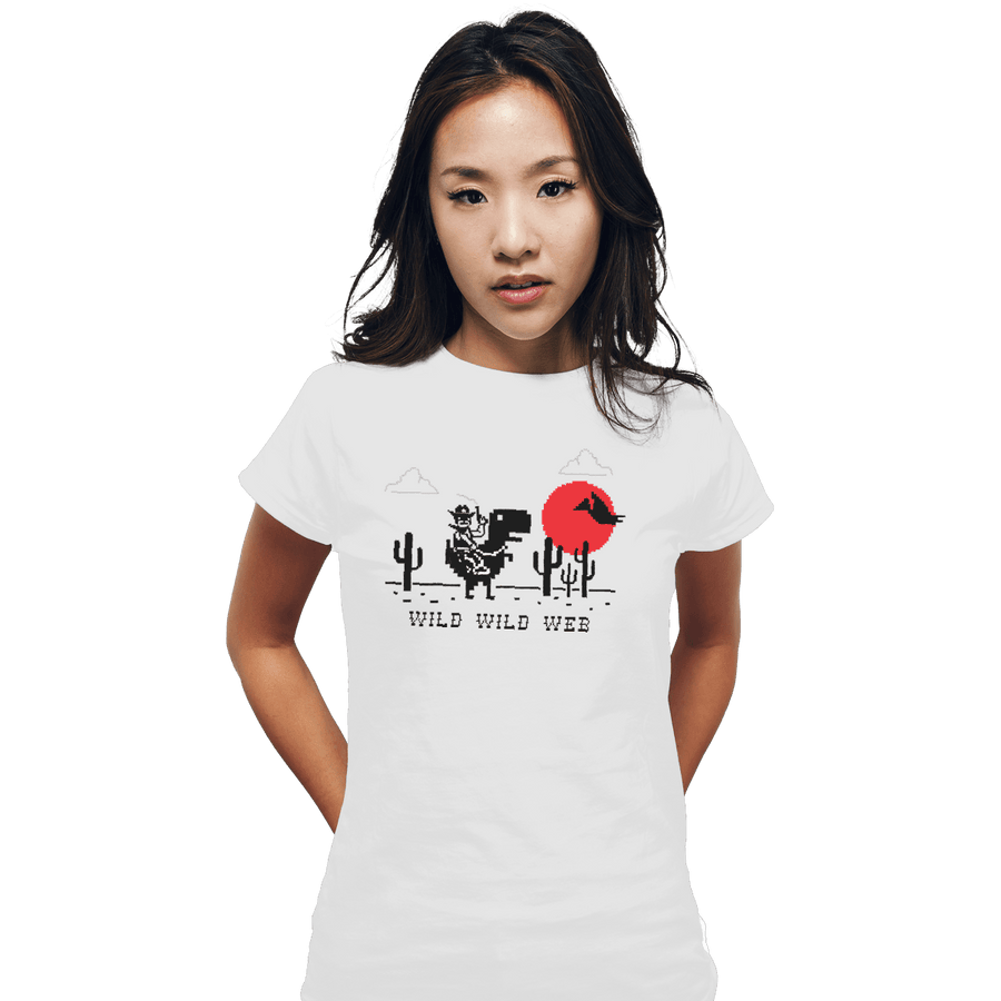 Shirts Fitted Shirts, Woman / Small / White Wild Wild Web