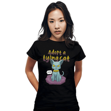 Load image into Gallery viewer, Shirts Fitted Shirts, Woman / Small / Black Adopt A Lying Cat
