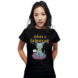Shirts Fitted Shirts, Woman / Small / Black Adopt A Lying Cat