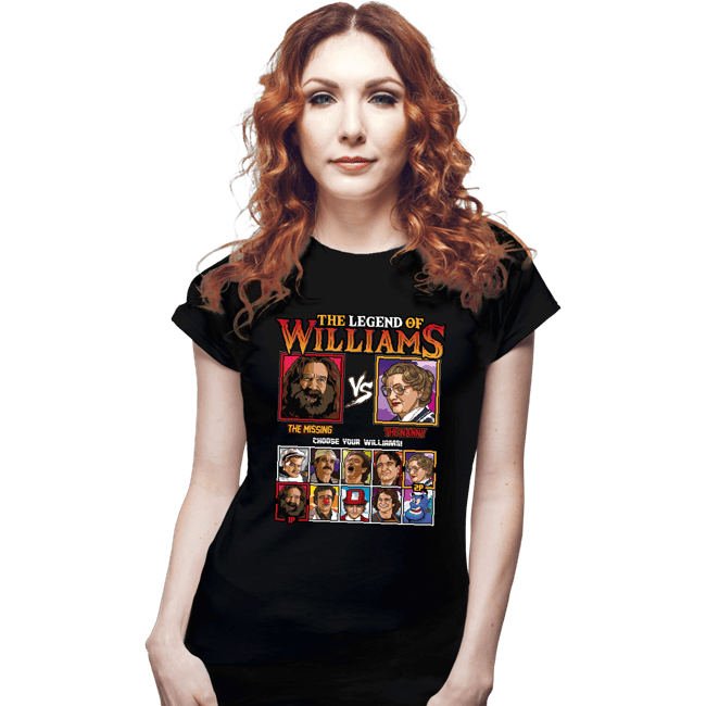 Daily_Deal_Shirts Fitted Shirts, Woman / Small / Black Robin Williams Fighter
