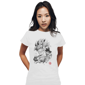 Shirts Fitted Shirts, Woman / Small / White Super Saiyan Warrior
