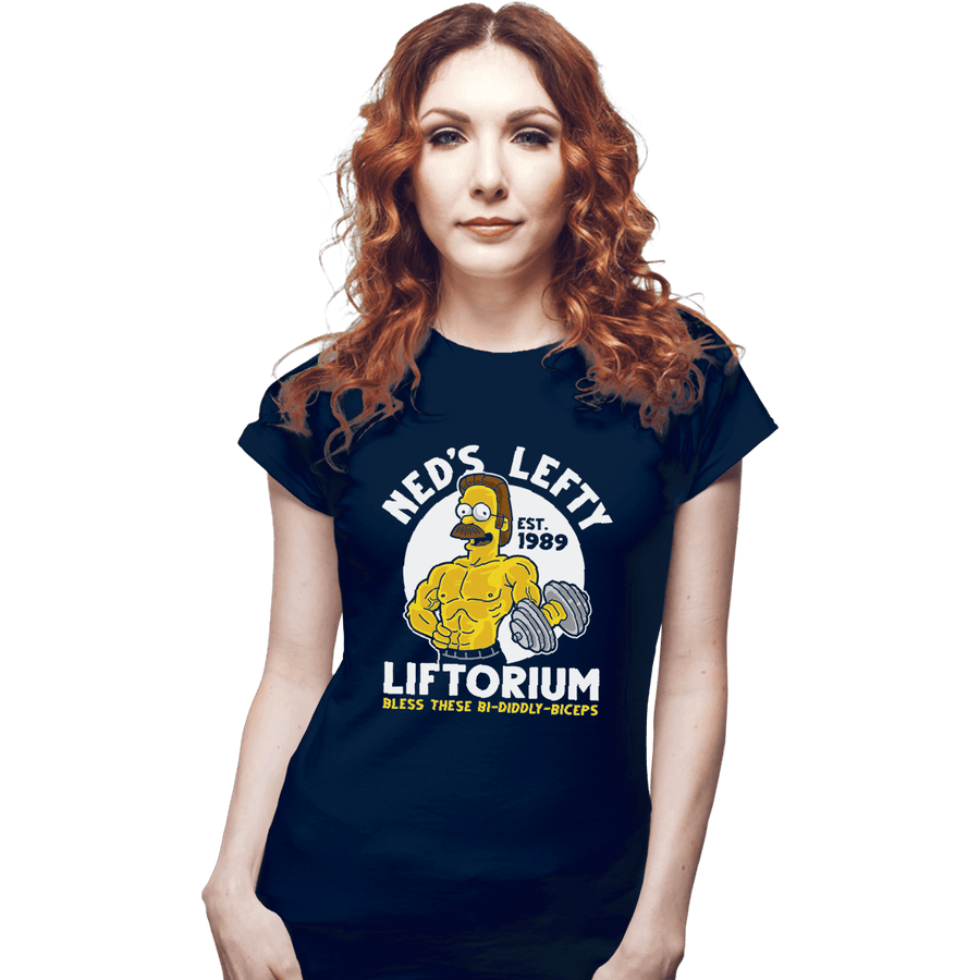 Shirts Fitted Shirts, Woman / Small / Navy Ned's Lefty Liftorium