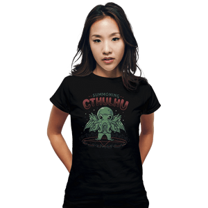 Shirts Fitted Shirts, Woman / Small / Black Summoning Cthulhu