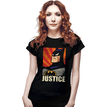 Load image into Gallery viewer, Shirts Fitted Shirts, Woman / Small / Black Bat Justice
