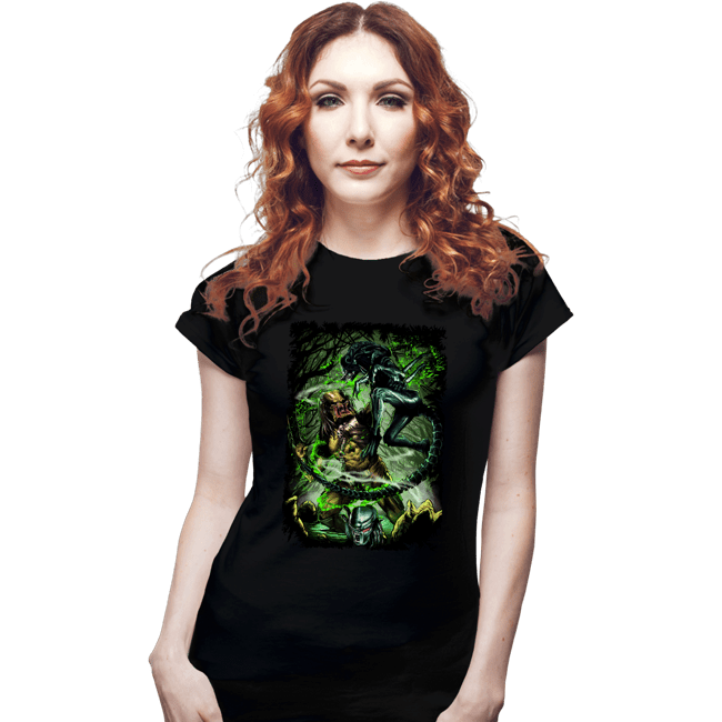 Secret_Shirts Fitted Shirts, Woman / Small / Black Alien Predator