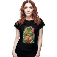 Load image into Gallery viewer, Daily_Deal_Shirts Fitted Shirts, Woman / Small / Black Glitch Michelangelo
