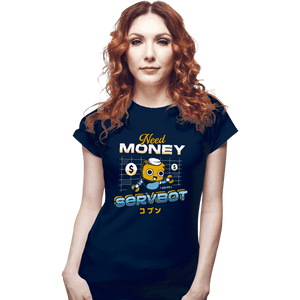 Shirts Fitted Shirts, Woman / Small / Navy Servbot and Money