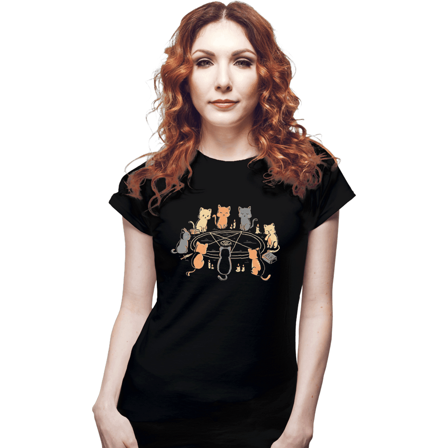 Shirts Fitted Shirts, Woman / Small / Black Cat Ritual